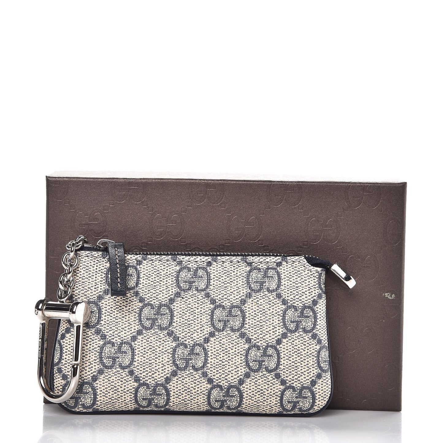GG Supreme Monogram Key Case Beige Blue