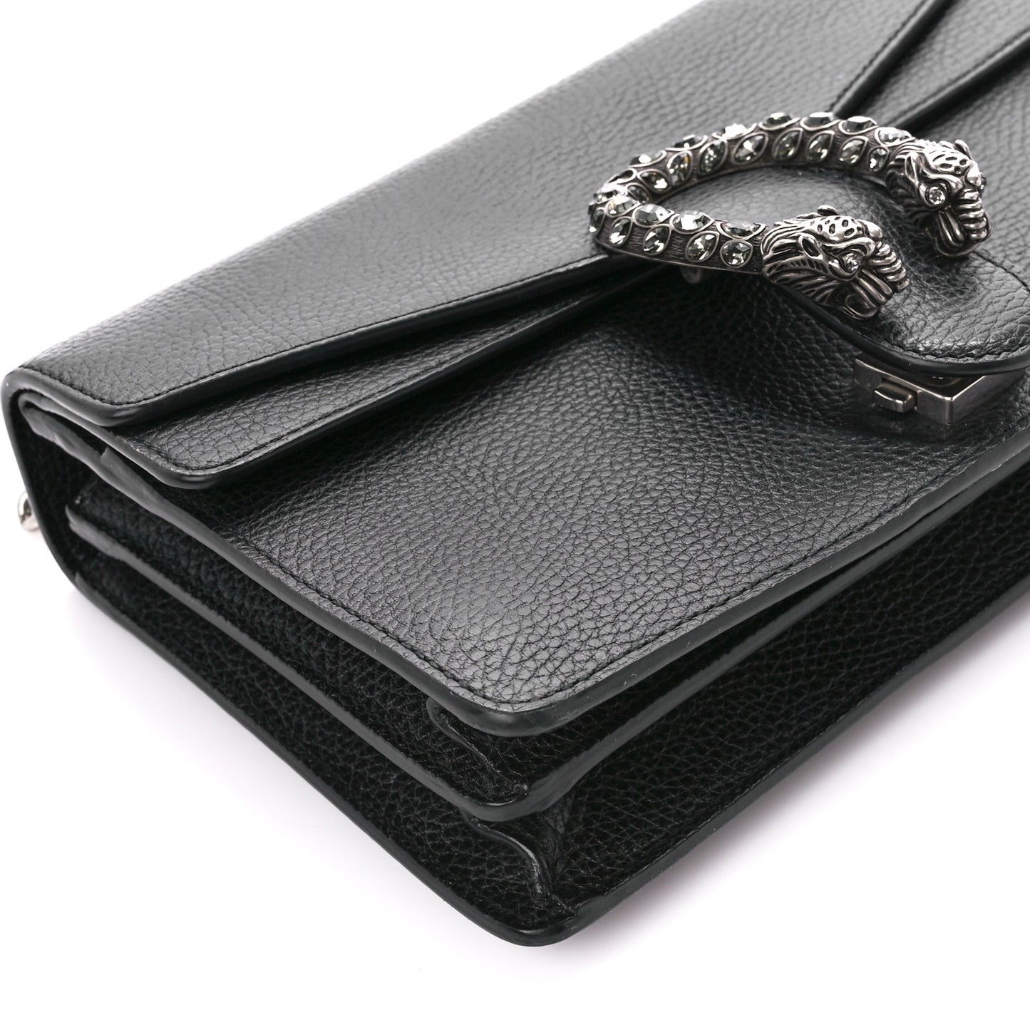 Pebbled Calfskin Small Dionysus Shoulder Bag Black