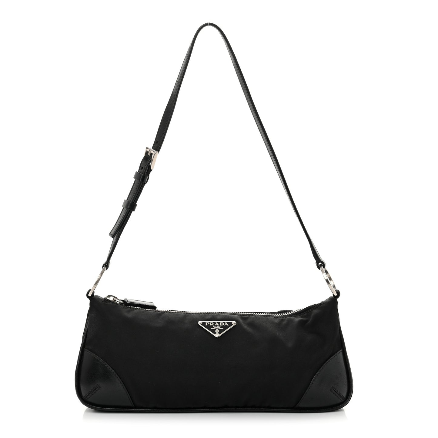 Tessuto Light Nylon Soft Calf Shoulder Bag Black