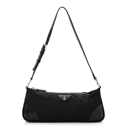Prada Tessuto Light Nylon Soft Calf Shoulder Bag Black 1 of 14