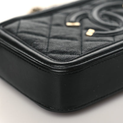 Chanel Caviar Quilted CC Filigree Clutch With Chain Black 9 of 11