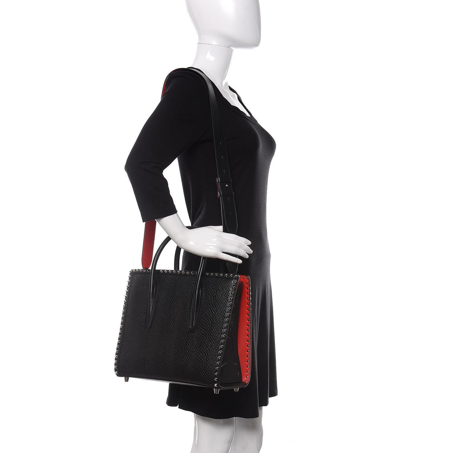 Calfskin Reptile Embossed Medium Paloma Black