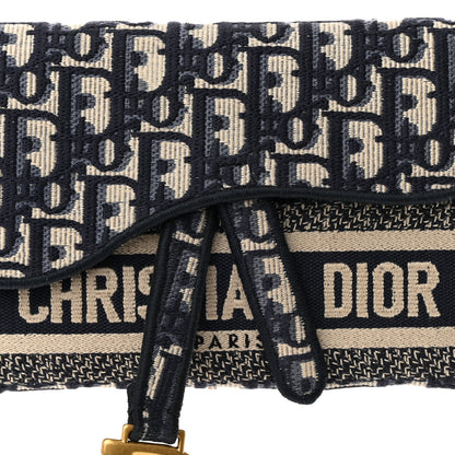 Christian Dior Oblique Slim Saddle Pouch Blue 8 of 13
