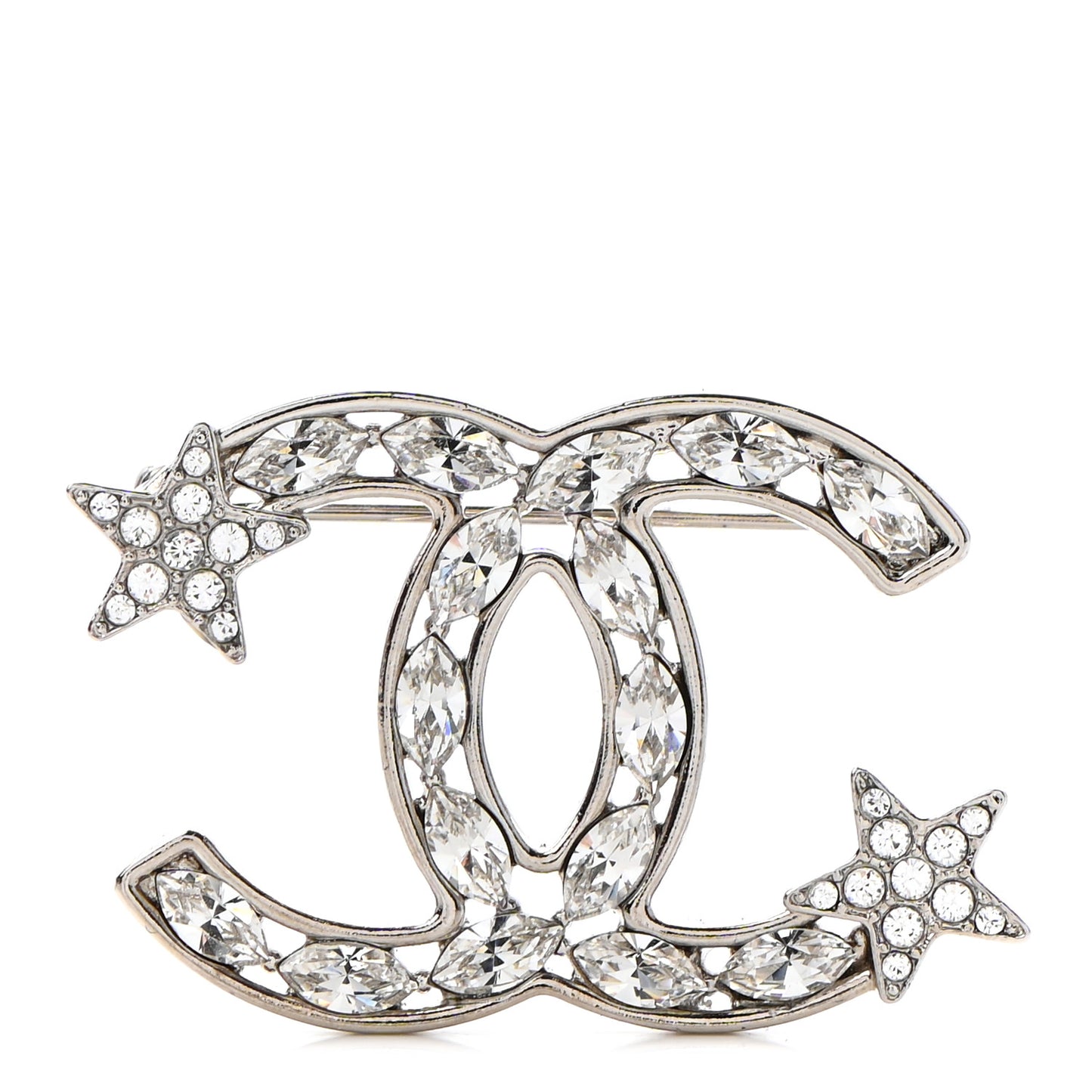 Crystal Starfall CC Brooch Silver