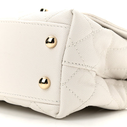 Chanel Caviar Quilted Extra Mini Coco Handle Flap White 9 of 11