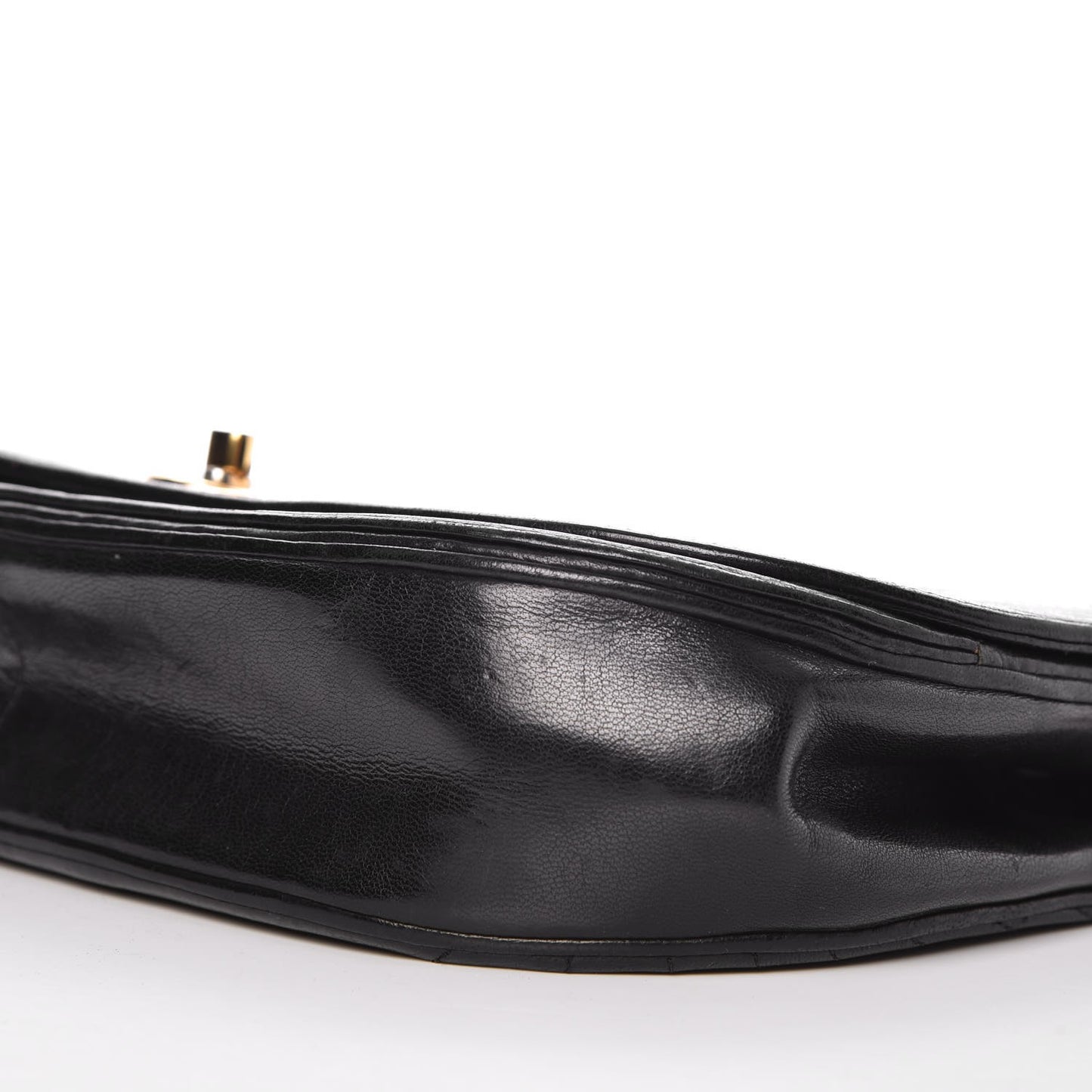 Lambskin Horizontal Quilted Small Single Flap Black