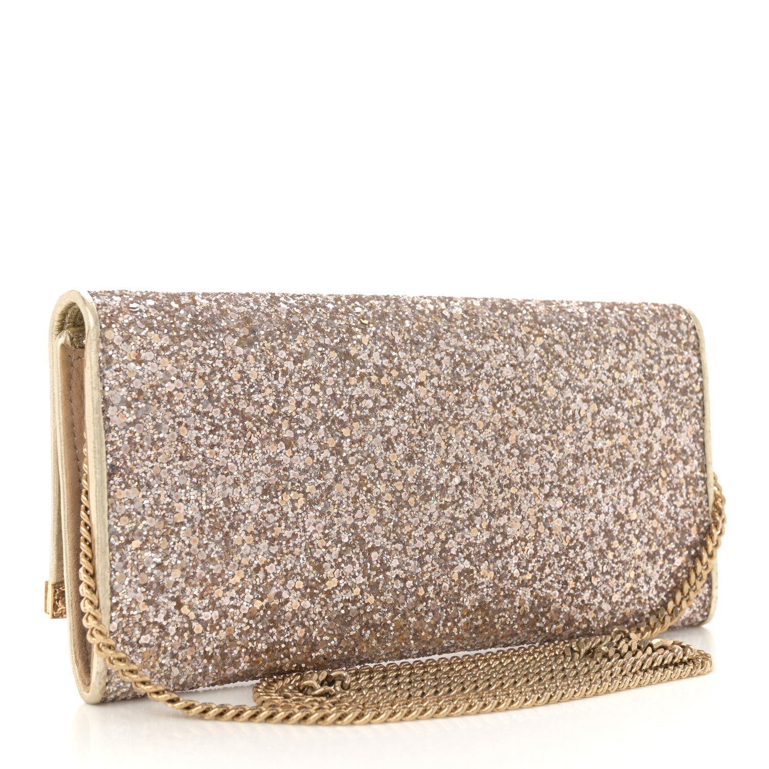 Jimmy Choo Glitter Clutch Gold 1728795 – FASHIONPHILE