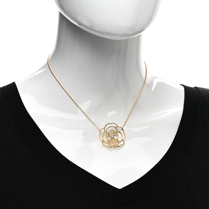 Chanel 18K Yellow Gold Diamond Pétales de Camélia Necklace 2 of 5