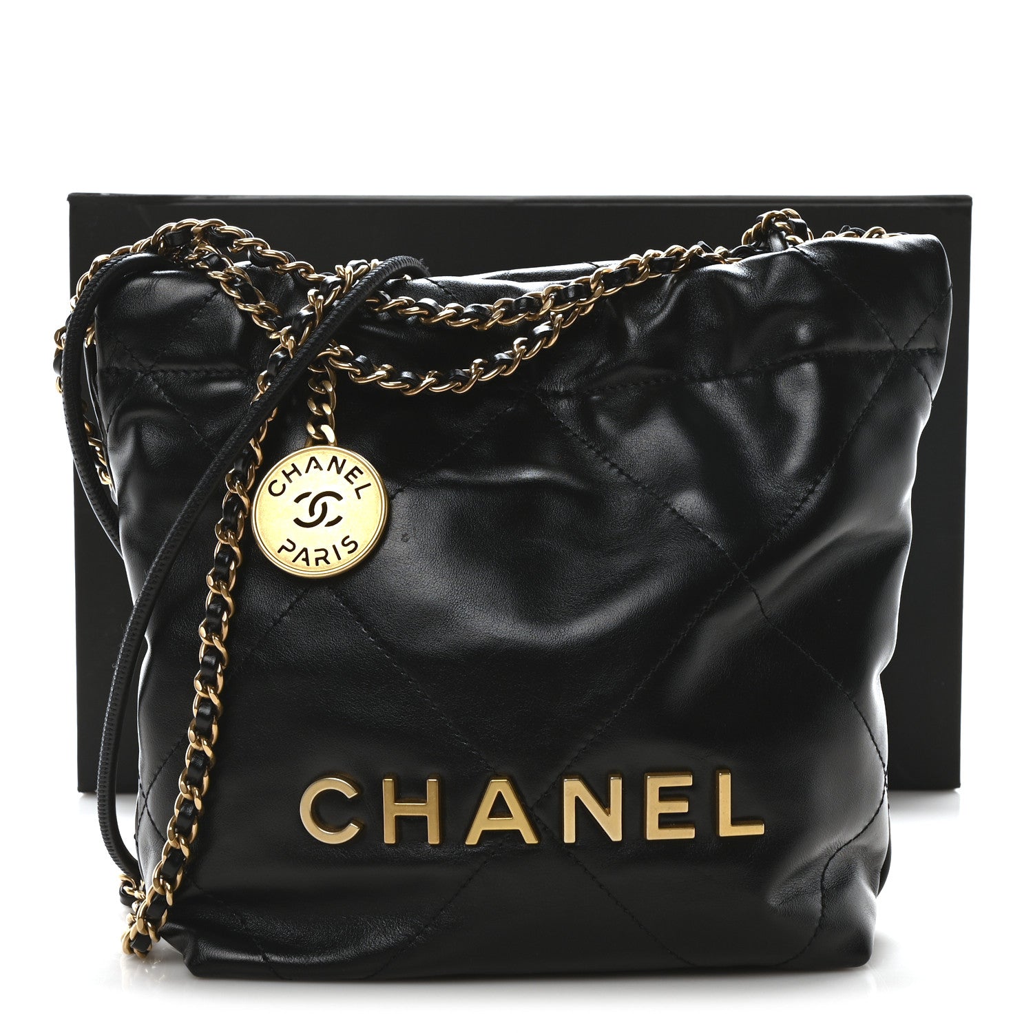 Chanel Shiny Calfskin Quilted Mini Chanel 22 Black 11 of 11