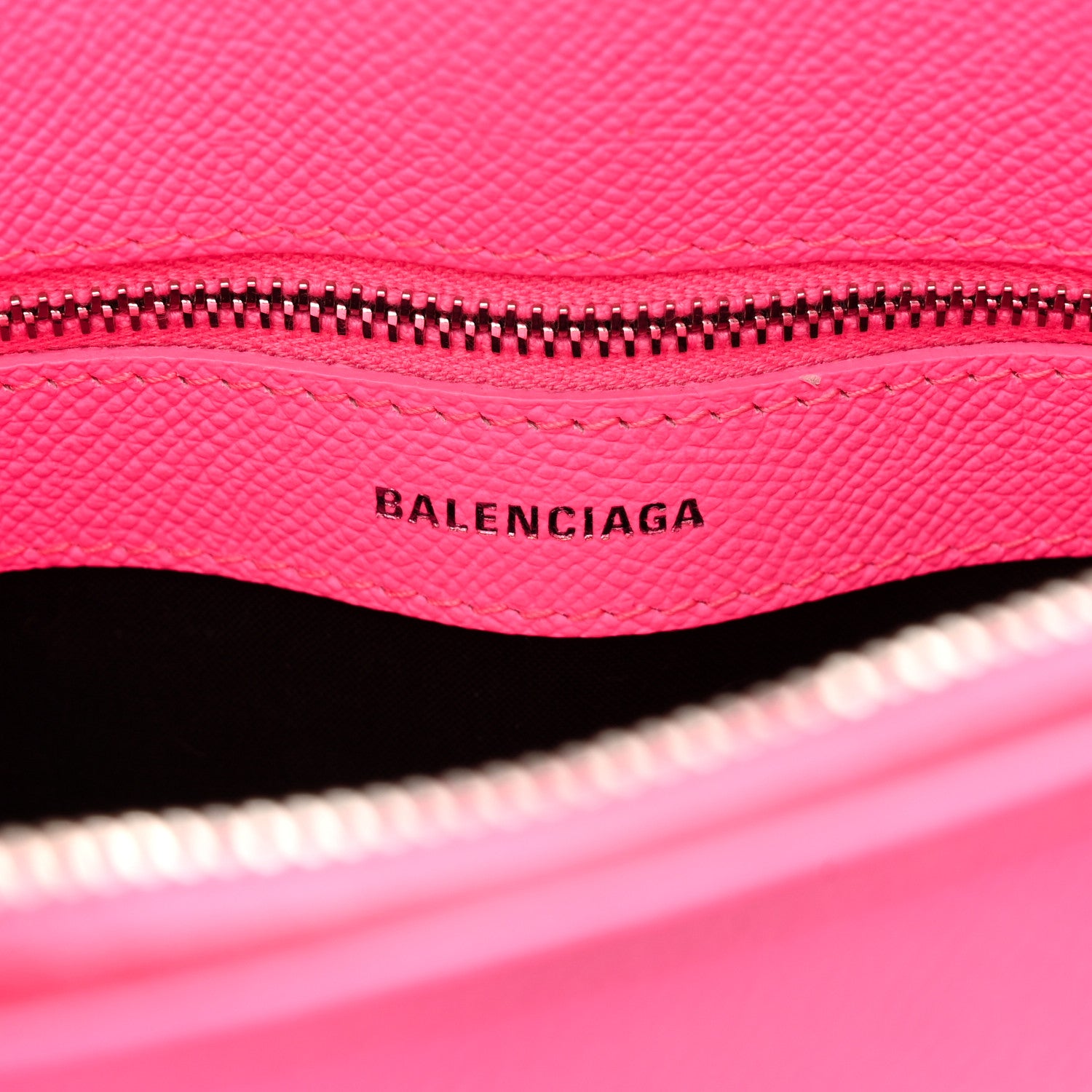 Balenciaga Signature Grained Calfskin Logo M Ville Top Handle Bag Rose Bubblegum Black 6 of 19