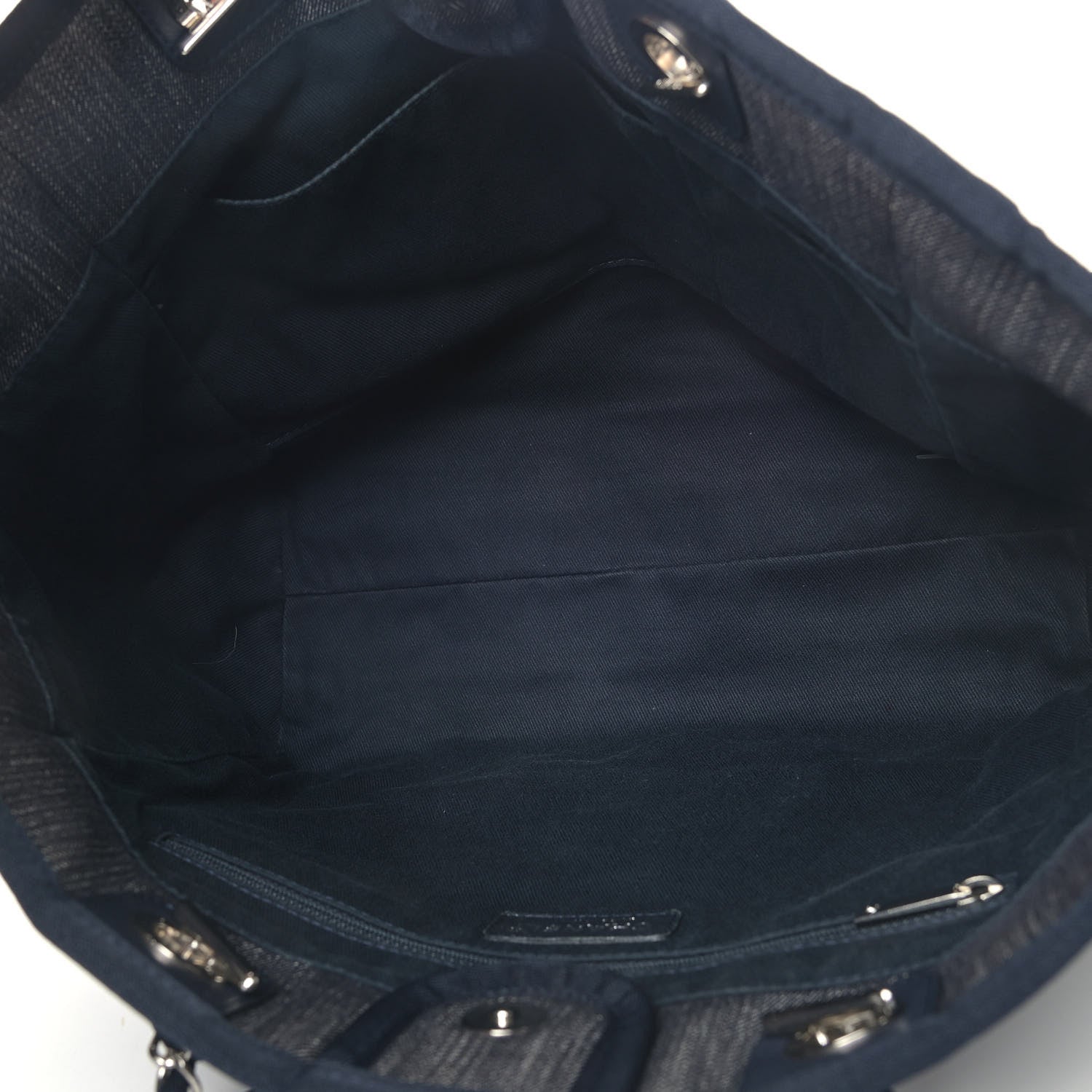 Chanel Denim Small Deauville Tote Dark Blue 5 of 9
