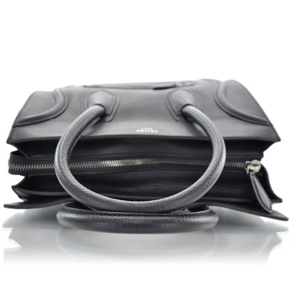 Celine Pebbled Leather Mini Luggage Black 5 of 10
