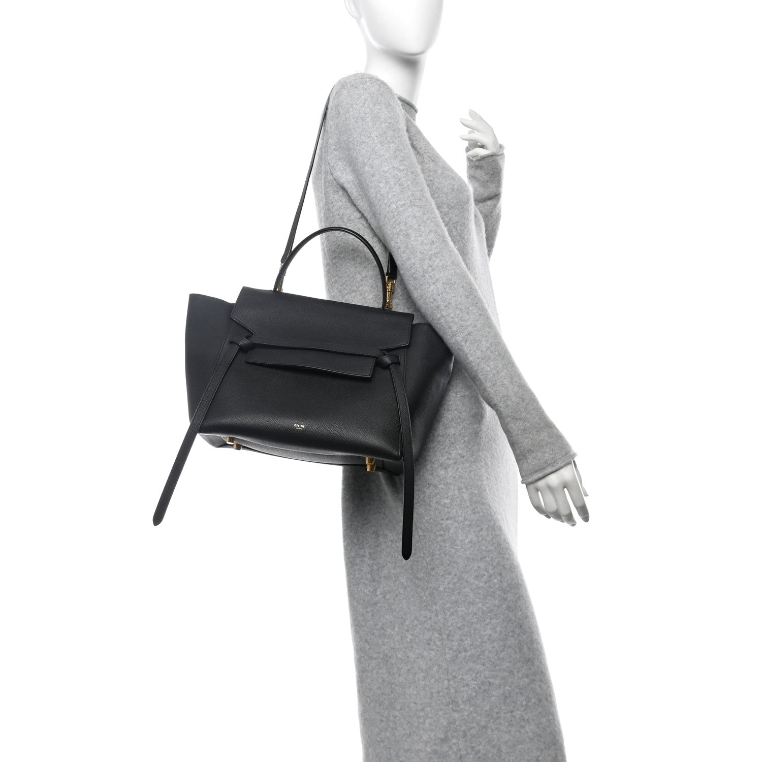 Celine Grained Calfskin Mini Belt Bag Black 2 of 10