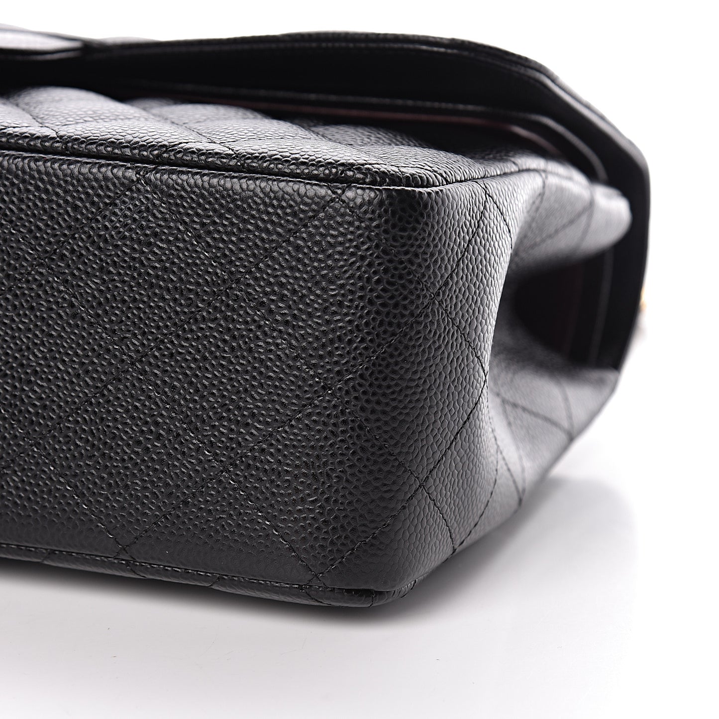 Caviar Quilted Jumbo Double Flap Black
