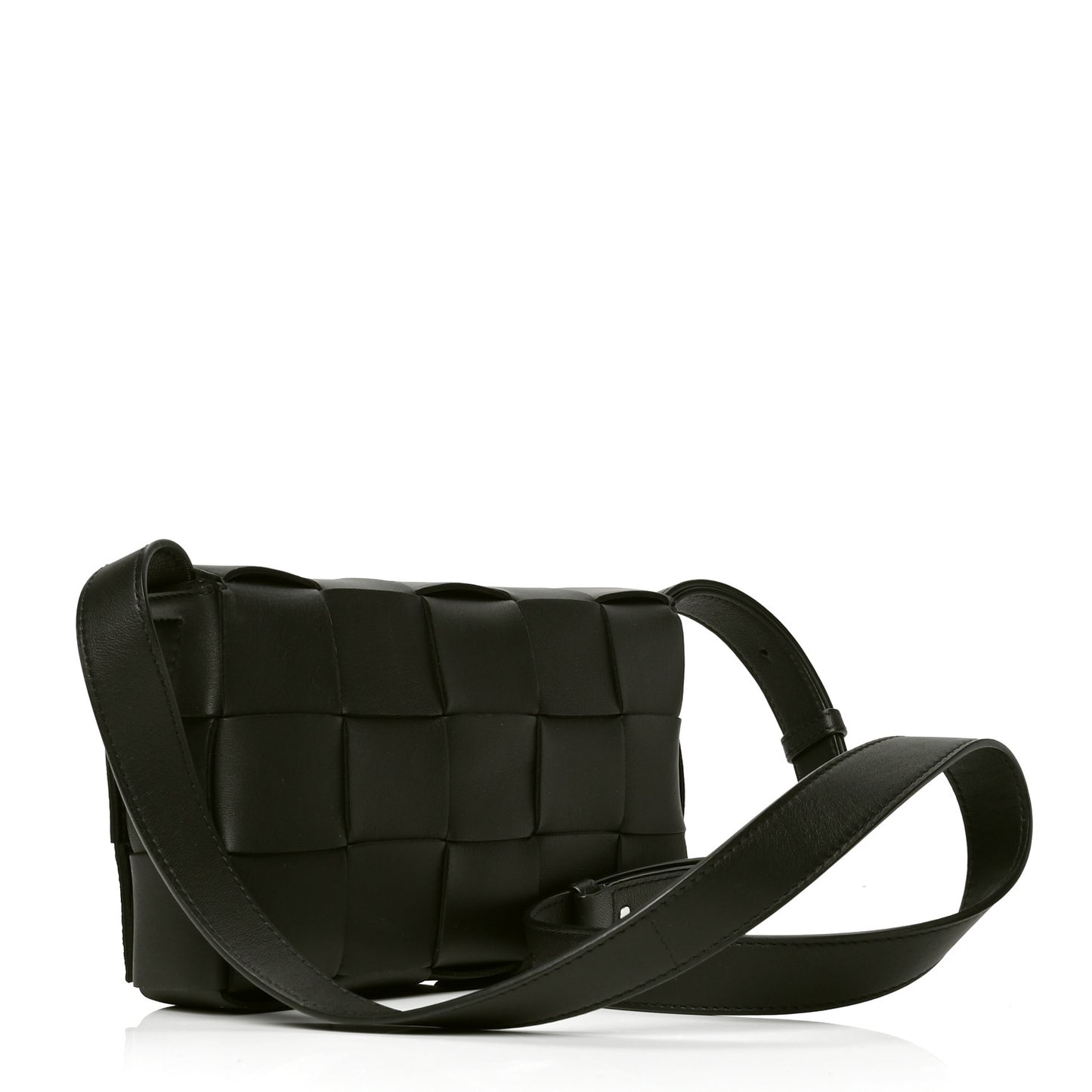 Lambskin Maxi Intrecciato Cassette Crossbody Bag Black
