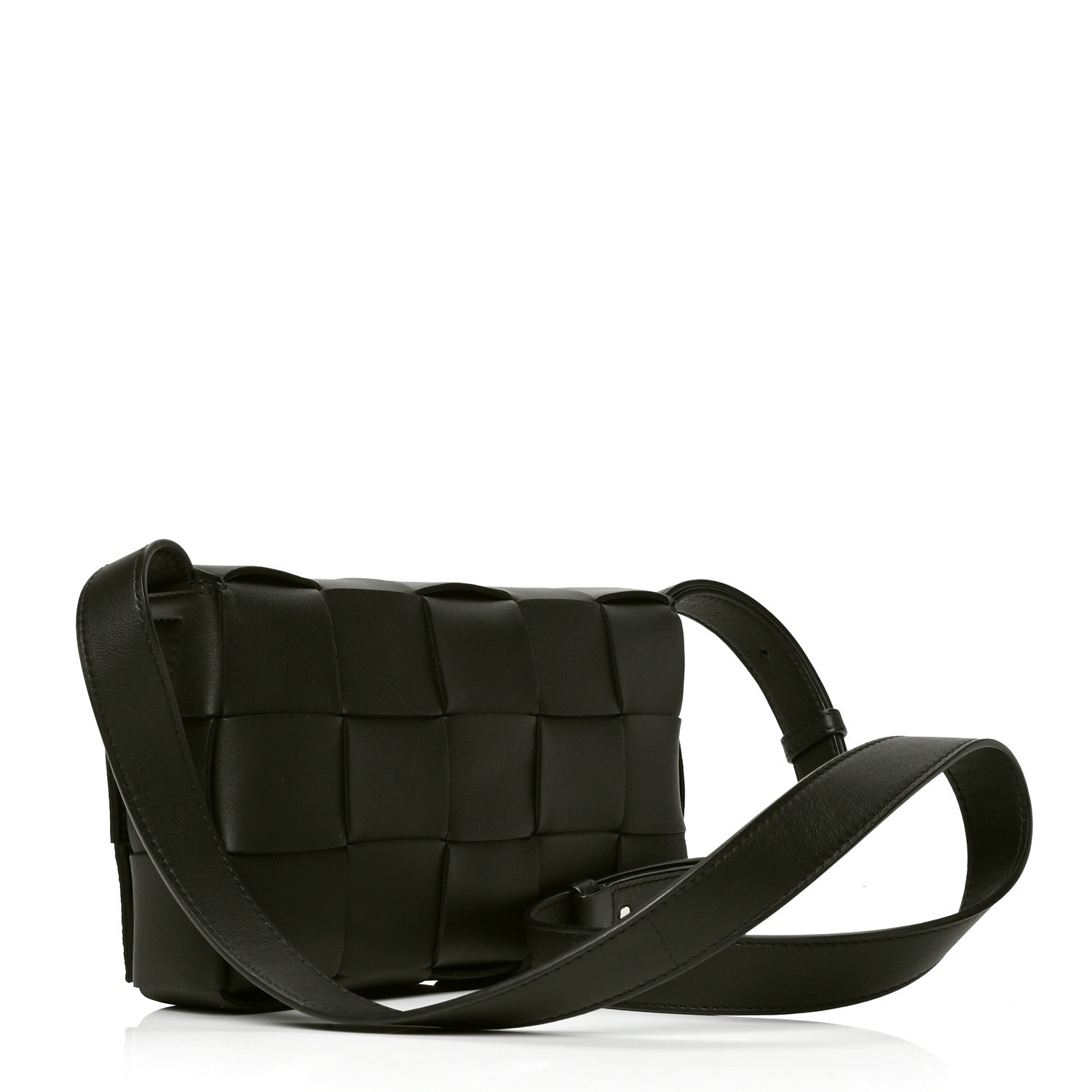 Bottega Veneta Lambskin Maxi Intrecciato Cassette Crossbody Bag Black 2 of 4
