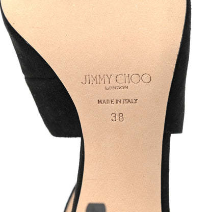 Jimmy Choo Suede Emily 100 Sandal 38 Black 7 of 9