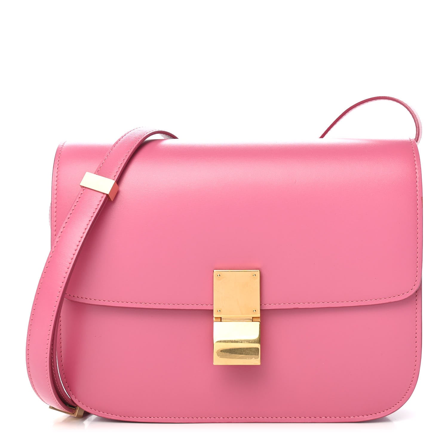 Celine Smooth Calfskin Medium Classic Box Flap Bag Pink 1 of 10