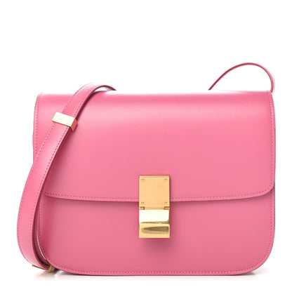 Celine Smooth Calfskin Medium Classic Box Flap Bag Pink 1 of 10