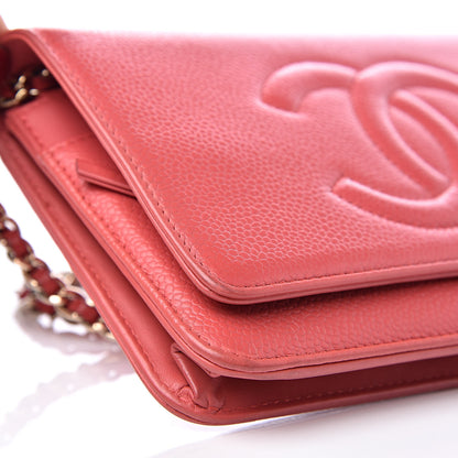 Chanel Caviar Timeless CC Wallet On Chain WOC Pink 9 of 19