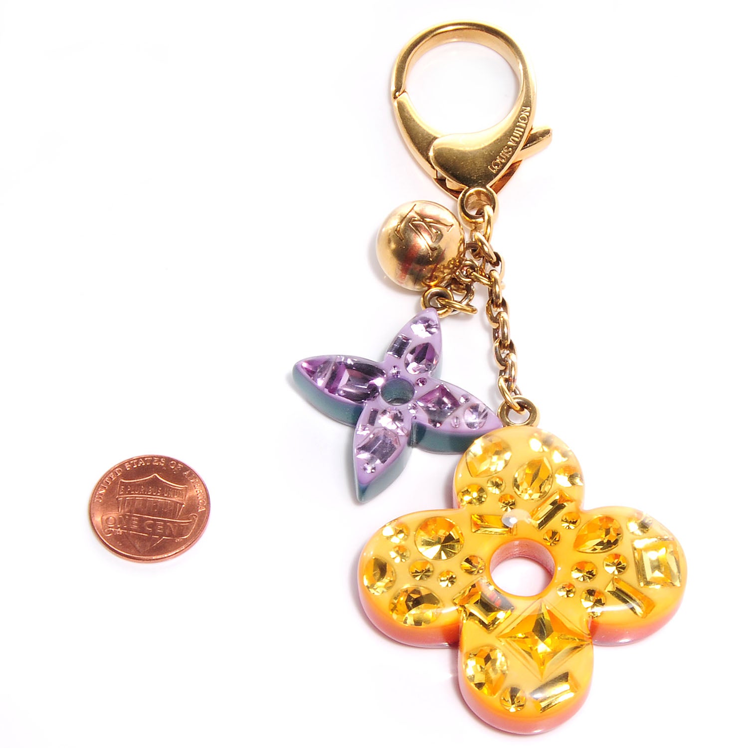Louis Vuitton Resin Strass Glam Flower Bag Charm Multicolor 2 of 5
