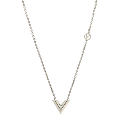 Louis Vuitton Metal Essential V Supple Necklace Silver 1 of 6