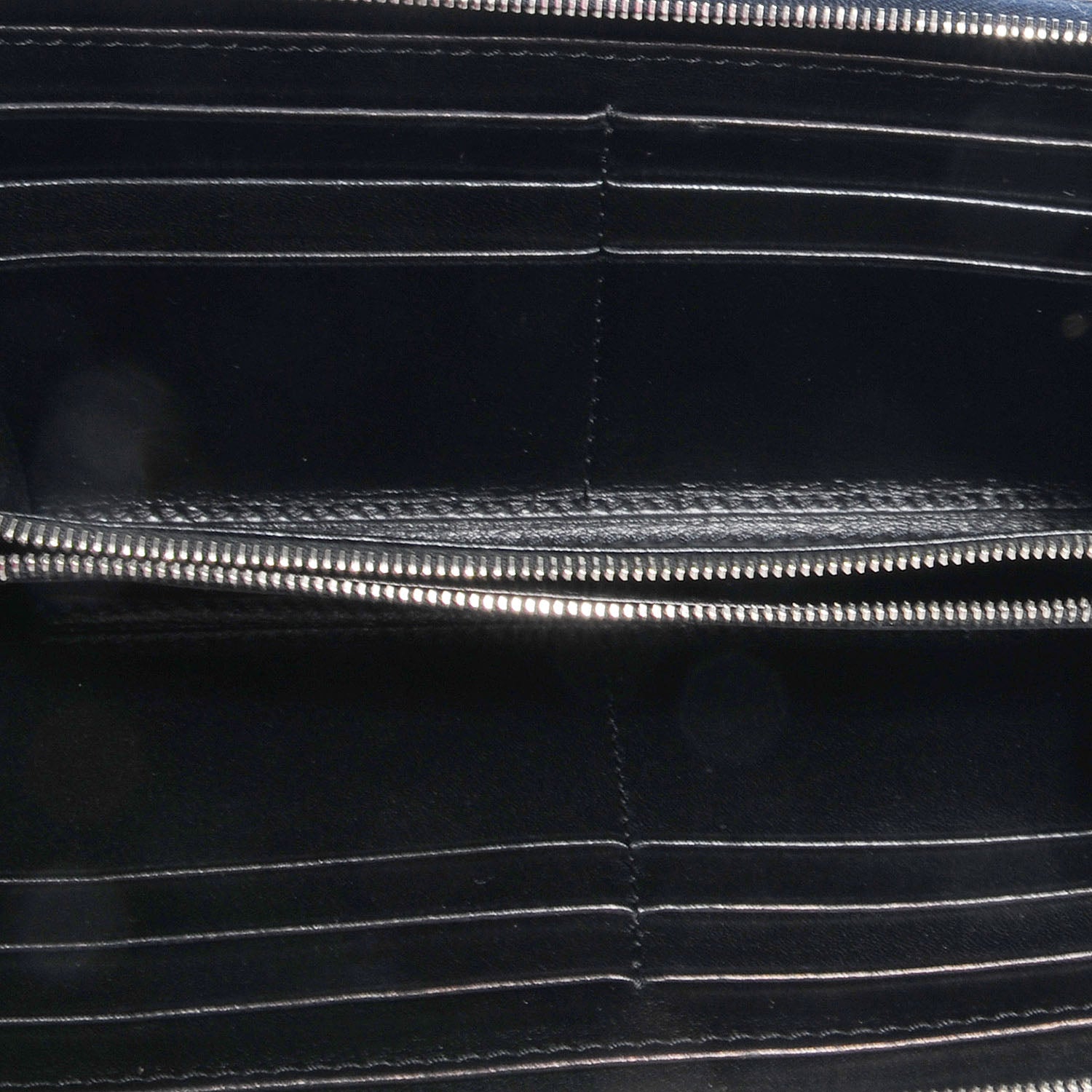 Celine Drummed Calfskin Zip Around Wallet Navy 6 of 10