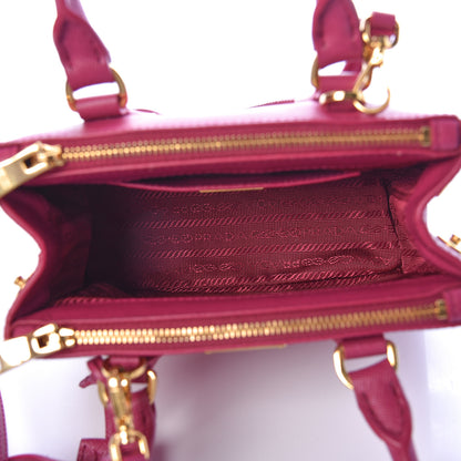 Prada Saffiano Lux Micro Galleria Double Zip Tote Fuxia 5 of 9