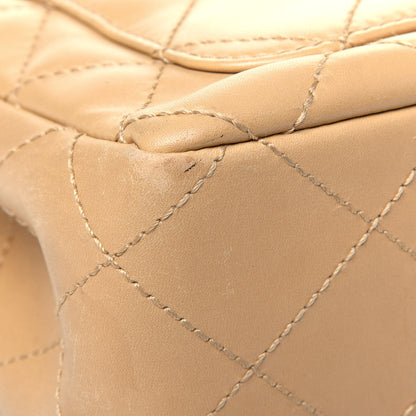 Chanel Lambskin Bekko Resin Jumbo Single Flap Beige 16 of 24