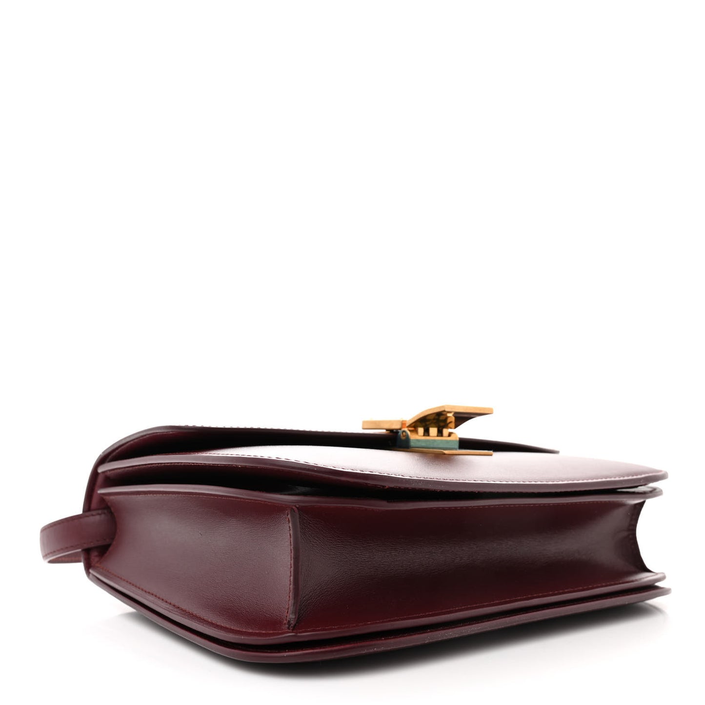 Box Calfskin Medium Classic Box Flap Bag Burgundy