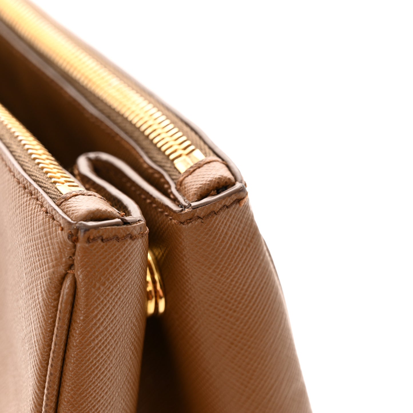 Saffiano Large Galleria Double Zip Tote Cannella