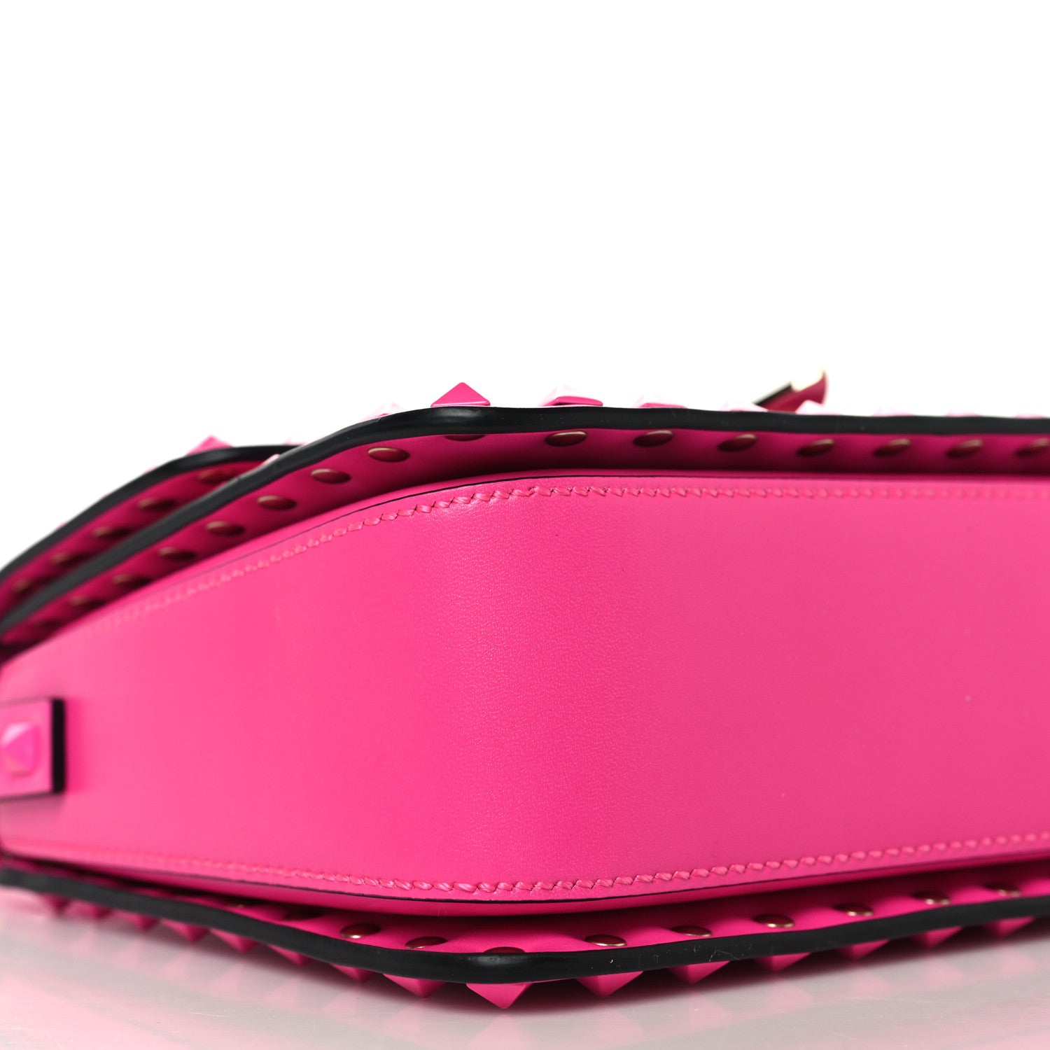 Valentino Garavani Smooth Calfskin Enamel Tonal Rockstud23 Shoulder Bag Pink PP 8 of 9
