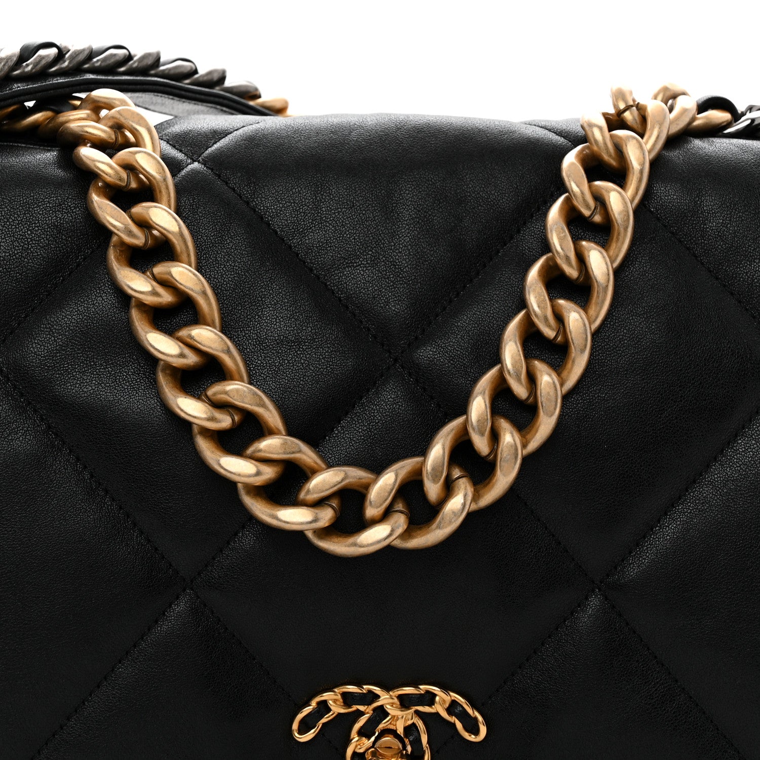 Chanel Lambskin Quilted Maxi Chanel 19 Flap Black 8 of 11