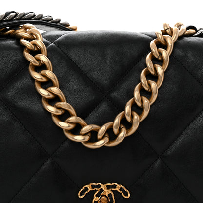 Chanel Lambskin Quilted Maxi Chanel 19 Flap Black 8 of 11