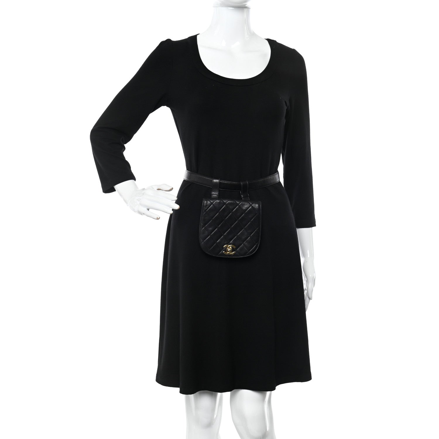 Chanel Lambskin Quilted Flap Waist Belt Bag 75 30 Black 2 of 12