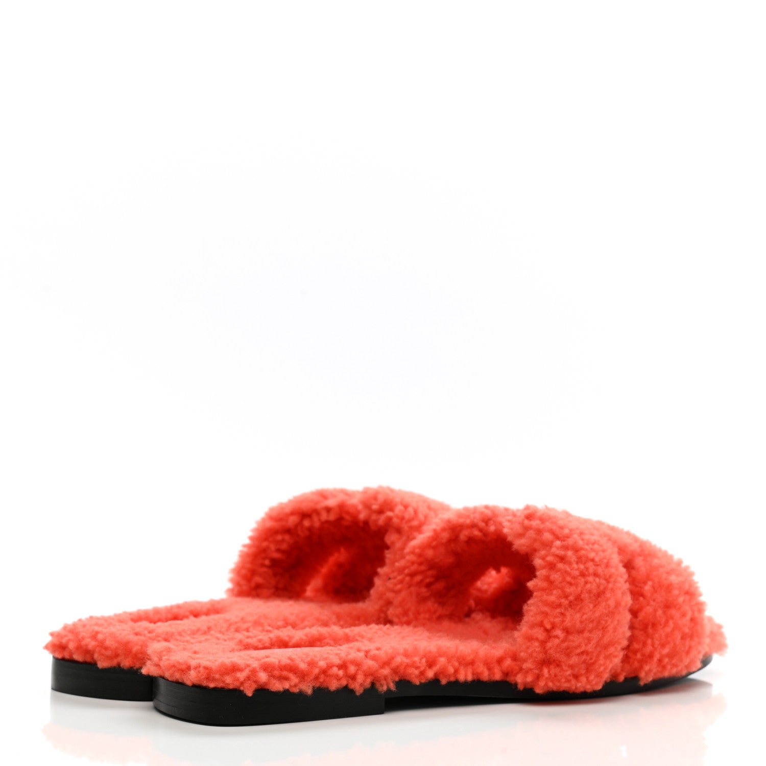 Hermes Woolskin Oran Sandals 40.5 Orange 4 of 8