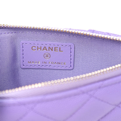 Chanel Caviar Quilted Classic Flat Wallet Pouch Purple 5 of 7