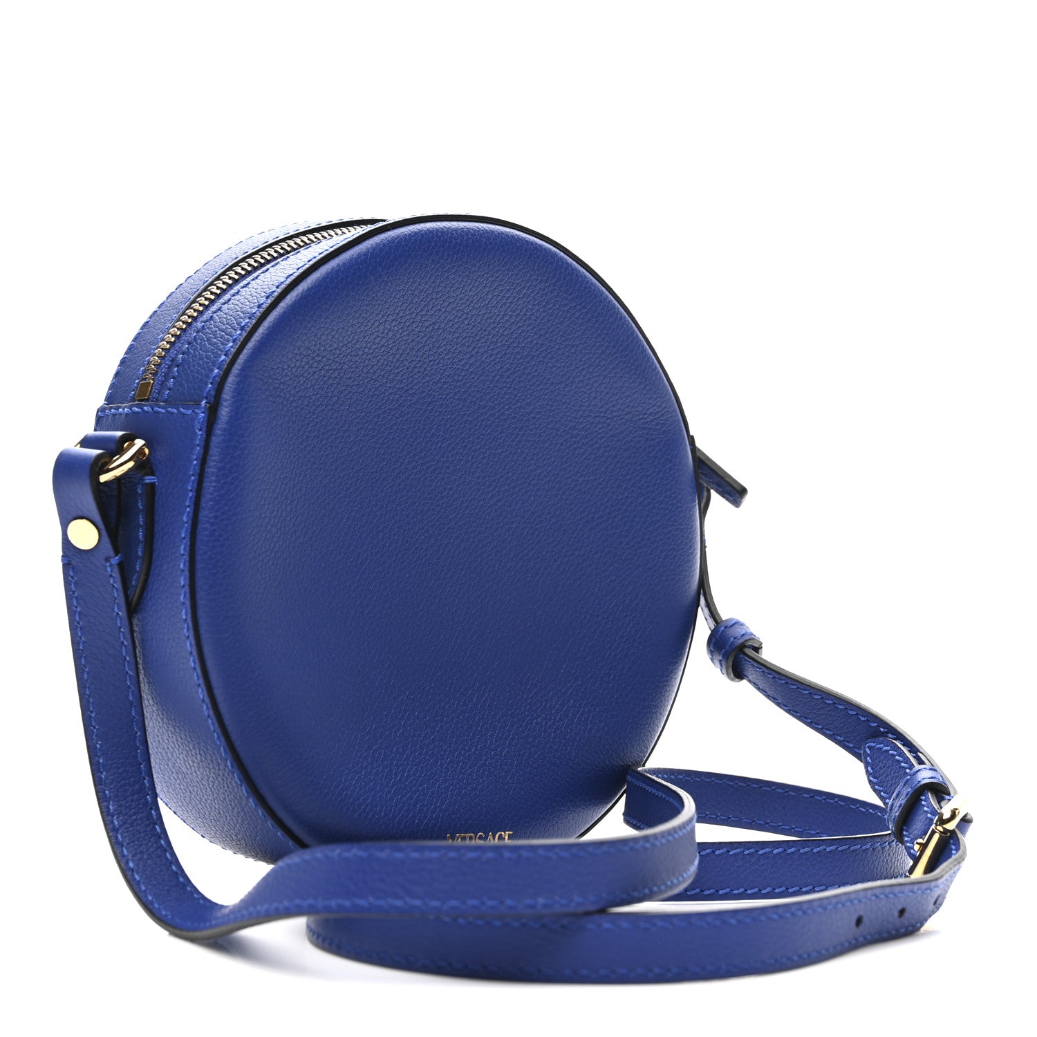 Versace Calfskin La Medusa Round Camera Bag Blue 3 of 12
