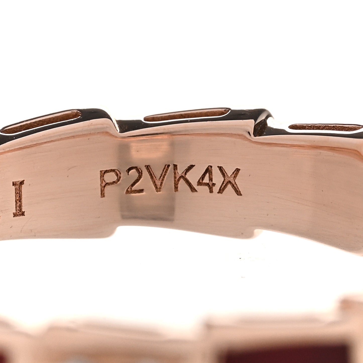 18K Rose Gold Diamond Carnelian 4mm Serpenti Viper Band Ring 52 6