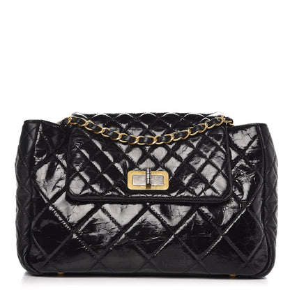 Chanel Glazed Crinkled Calfskin Medium East West Flap Black 1 of 7