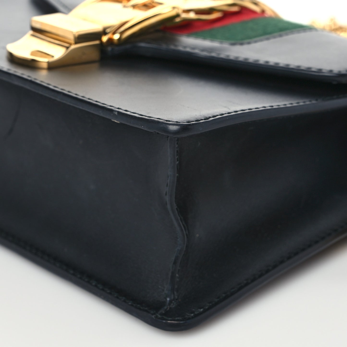Calfskin Mini Sylvie Chain Shoulder Bag Black