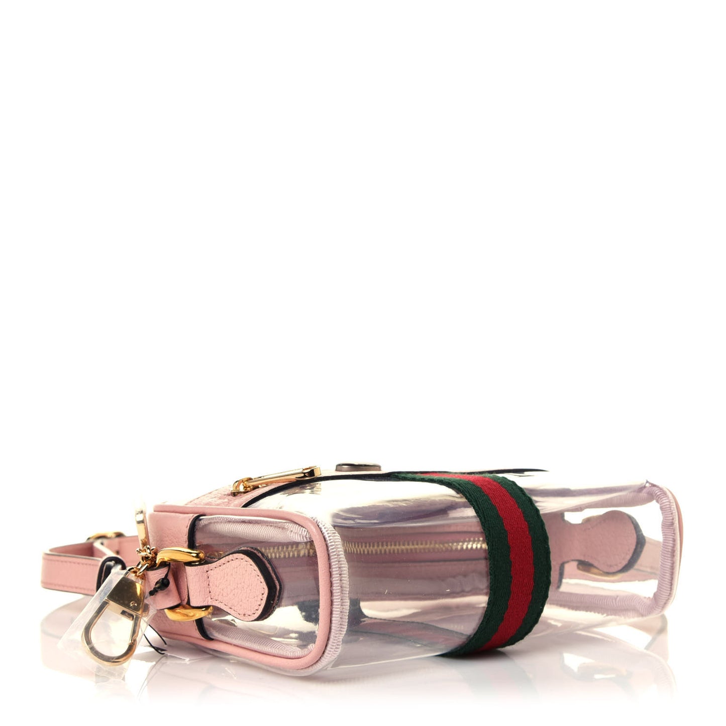 Vinyl Web Mini Ophidia Transparent Shoulder Bag Perfect Pink