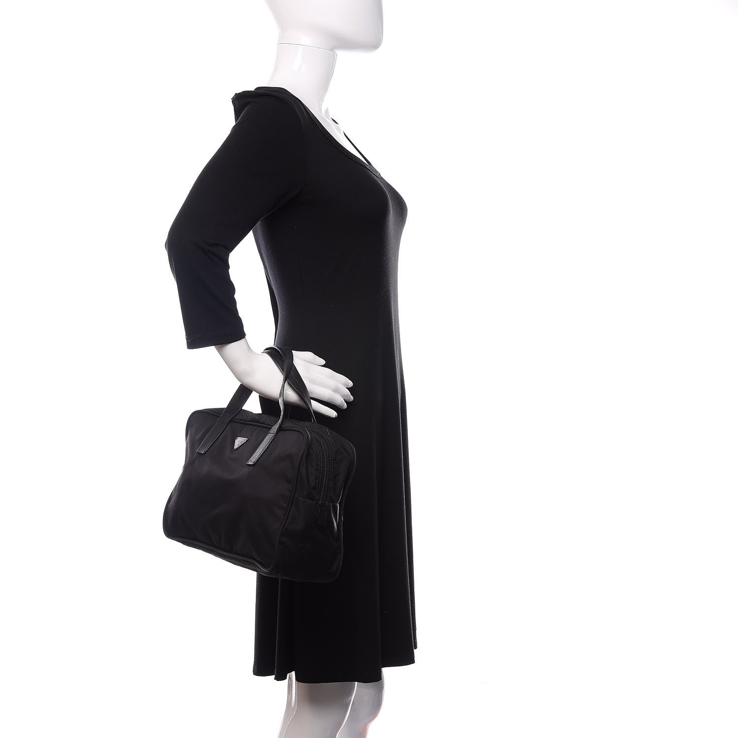 Prada Tessuto Nylon Bauletto Black 2 of 14