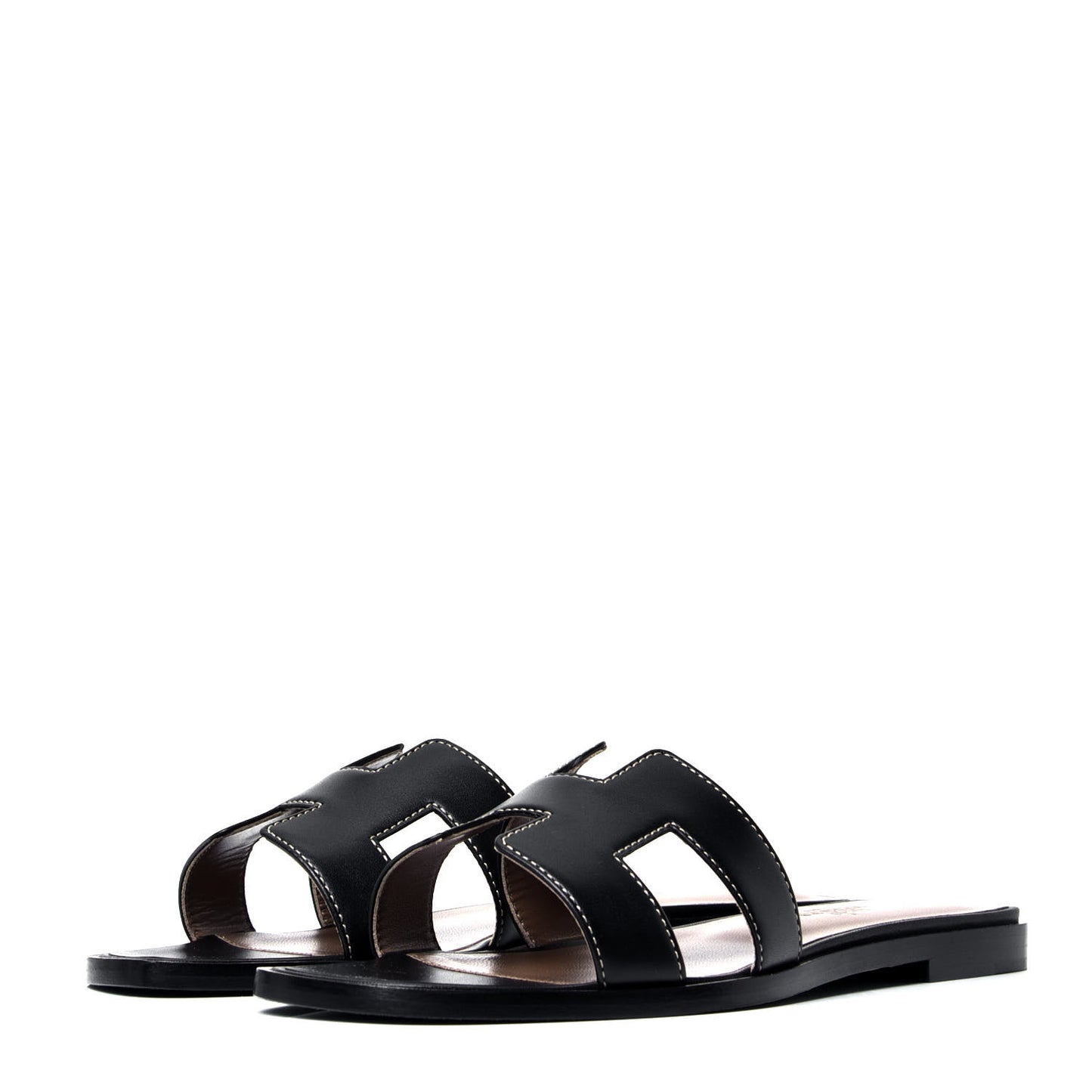 Box Calfskin Oran Sandals 36.5 Black