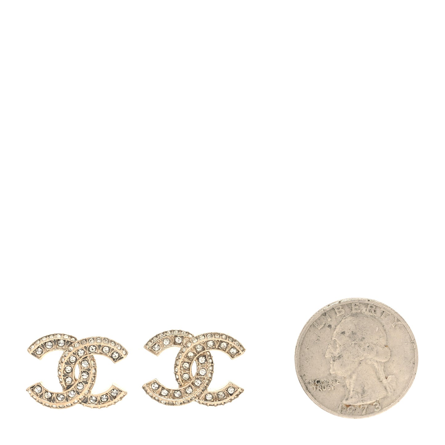 Crystal Timeless CC Earrings Light Gold