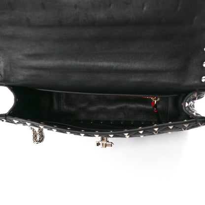 Valentino Garavani Lambskin Medium Rockstud Spike Shoulder Bag Black 5 of 10