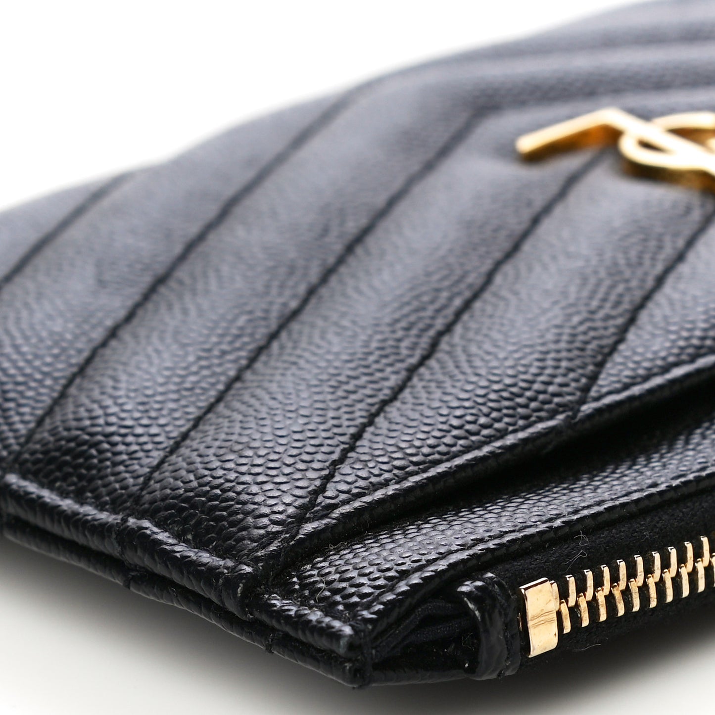 Grain De Poudre Chevron Monogram Bill Pouch Black
