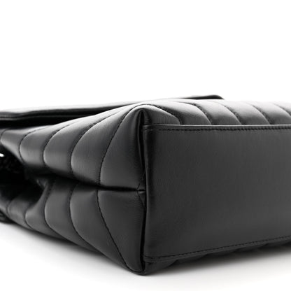 Saint Laurent Calfskin Y Quilted Monogram Monochrome Small Loulou Chain Satchel Black 9 of 10