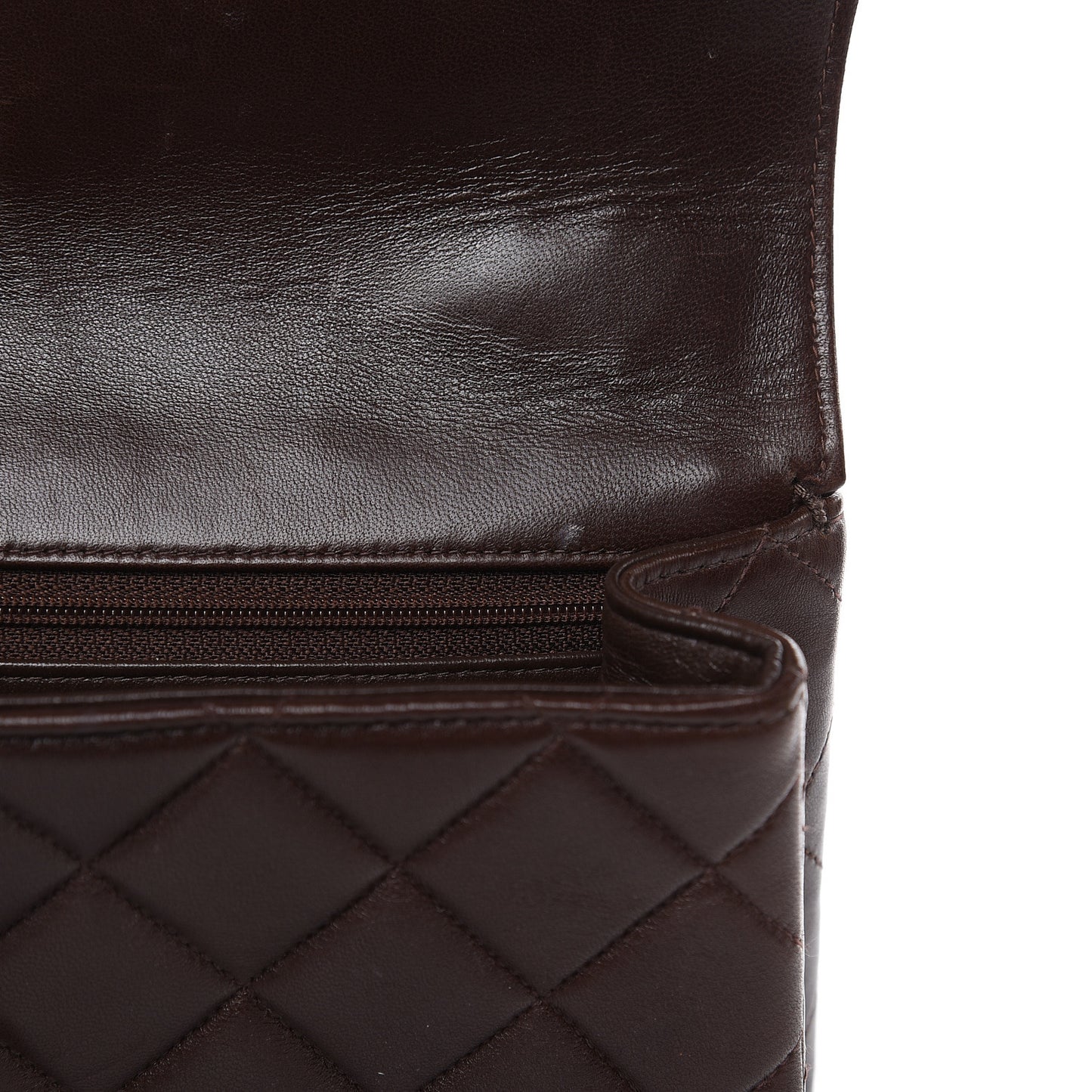 Lambskin Tortoise Square Chain Flap Brown