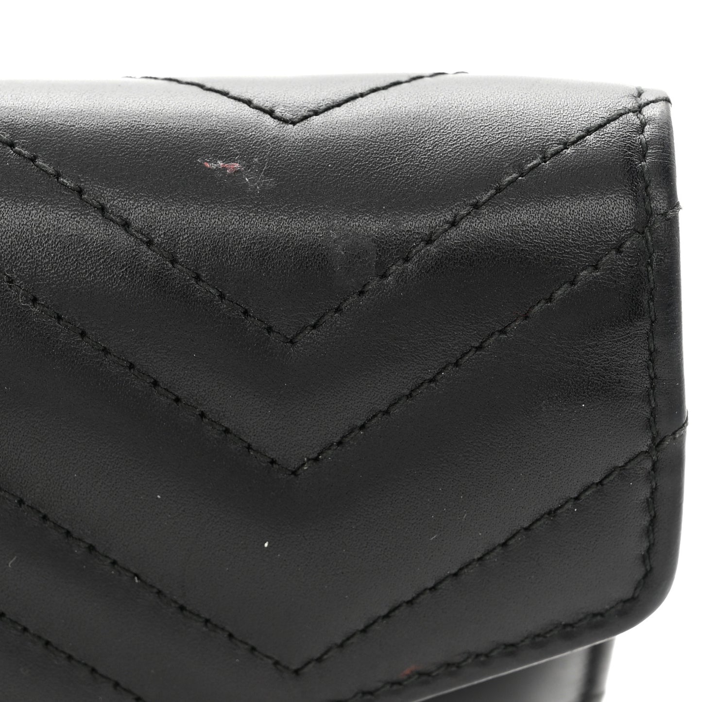 Calfskin Matelasse GG Marmont Chain Wallet Black